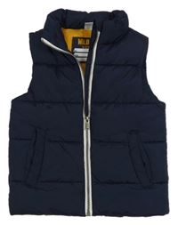 Tmavomodrá šušťáková prešívaná zateplená vesta Dopodopo