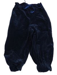 Tmavomodré zamatové nohavice