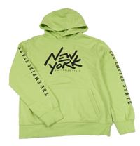 Limetková mikina s nápisem a kapucí H&M