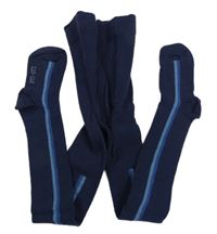 Tmavomodré punčocháče s proužky Pocopiano