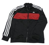 Černo-červená propínací sportovní mikina s logem Adidas