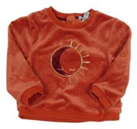 Červená zamatová mikina so slniečkom Obaibi