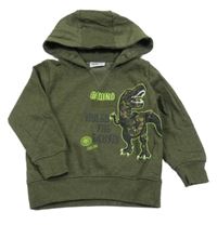 Olivová mikina s dinosaurom a kapucňou Infinity