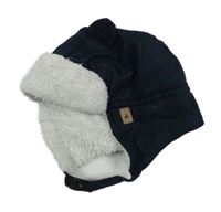 Tmavomodrá zateplená beranice Tape Á L´oeil