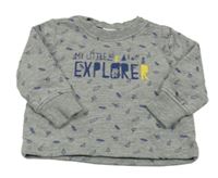 Sivá mikina so stromčekmi  a nápisom Impidimpi