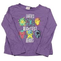 Fialové triko se superhrdiny Marvel 