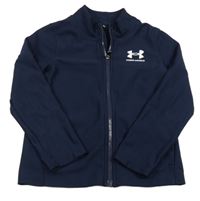 Tmavomodrá propínací funkční sportovní mikina s logem Under Armour