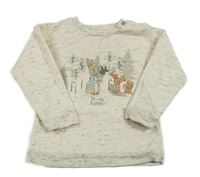 Smetanovo-šedá melírovaná mikina Peter Rabbit Tu