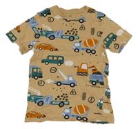 Béžové tričko s auty H&M