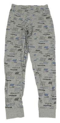 Šedé pyžamové kalhoty s nápisy C&A