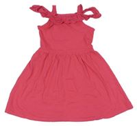 Ružové bavlnené šaty s volánikmi C&A