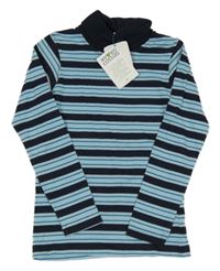 Nové - Tmavomodro-světlemodré pruhované polo triko C&A