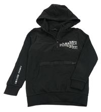 Černá mikina s klokankou a kapucí George 