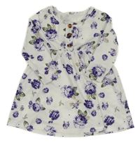 Biele šaty s kvetmi