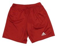 Červené funkční sportovní kraťasy s logem Adidas