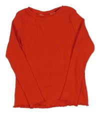 Červené rebrované tričko H&M