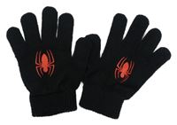 Černé pletené prstové rukavice se Spider-manem Marvel