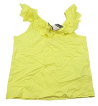 Žltý top s volánikom s madeirou PRIMARK