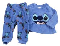 Modrofialové chlpaté pyžama so Stitchem PRIMARK