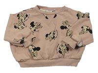 Pudrová oversize crop mikina s Minnie zn. ZARA