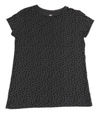 Tmavošedo-černé vzorované tričko H&M