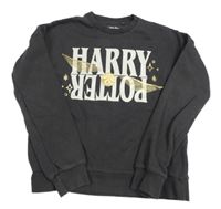 Tmavosivá mikina s nápisy - Harry Potter