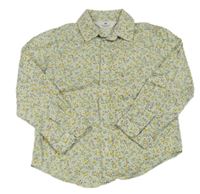 Bielo-svetlozelená kvetovaná košeľa H&M