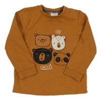 Medová mikina s medvedíkmi a pandou zn. F&F