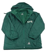 Tmavozelená kockovaná šušťáková jarná obojstranná bunda s lodí a ukrývací kapucňou Blue Max