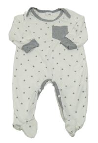 Bielo-sivý overal s hviezdičkami a vreckom