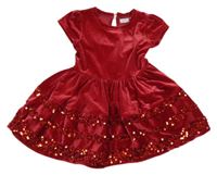Červené lesklé šaty s flitrami name it.