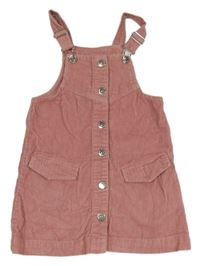 Růžové manšestrové propínací šaty Matalan