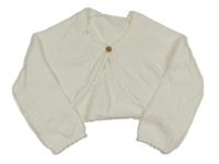 Bílé perforované propínací svetrové bolérko George