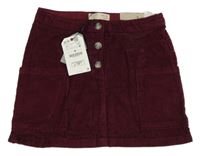Nové - vínová manšestrová sukně Zara