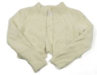 Smetanové chlupaté propínací svetrové bolérko Zara