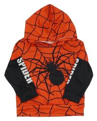 Červeno-čierna mikina s pavoukem a kapucí - Spider-man