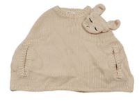 Pudrové pletené pončo so zvieratkom H&M