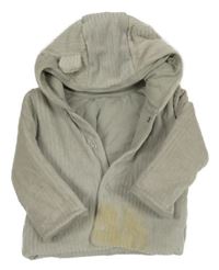 Světlešedý žebrovaný sametový zateplený kabátek s kapucňou s uškami M&S