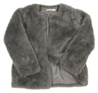 Sivý kožušinový podšitý kabát George