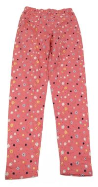 Ružové bodkovaná é legíny s kvetmi TCM