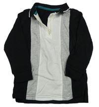 Černo-šedo-bílé mikinotriko s golierikom George