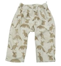 Světlebéžové sametové tepláky se zvířátky C&A