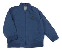 Tmavomodrý plátěný jarní bomber s nášivkou Next