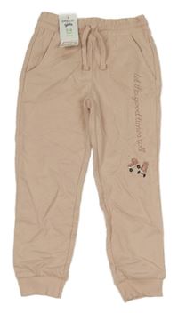 Nové - pudrové tepláky s nápisom a kolečkovými bruslemi little kids