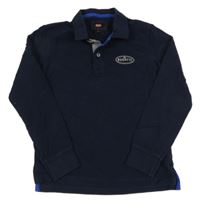 Nové - tmavomodré mikinotriko s logom a golierikom BUGATTI