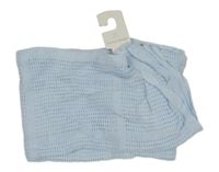 Nové - světlemodrá kostkovaná perforovaná pletená deka/přehoz St. Bernard