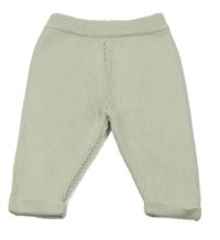 Světleolivovošedé rebrované pletené tepláky George