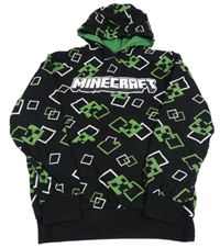 Černá mikina s Minecraft a kapsou a kapucí 