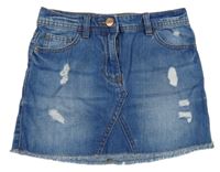 Modrá rifľová sukňa s vyšúchaním Next