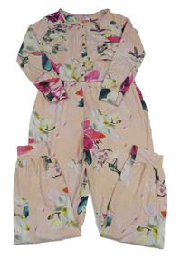Svetloružový overal s kvietkami a vtáčky TED BAKER